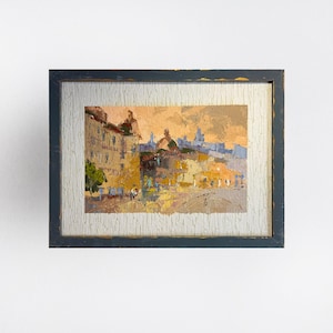 Original oil painting modern art, Landscape painting, small wall art, Framed painting, living room decor, Ukrainian art, Impressionist art