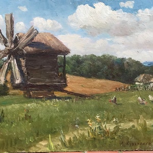 Ölgemälde In Pyrogovo, Originale Malerei, Landschaft, Leinwand, Ukrainisch Dekor, handgefertigt, texturiert