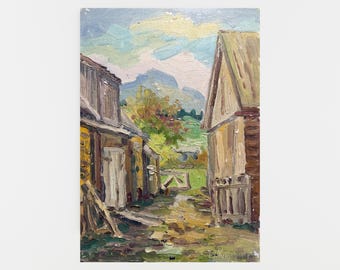 Pintura a óleo original, arte moderna, pintura de paisagem, pequena arte de parede, arte em tela, decoração de sala de estar, arte ucraniana, arte impressionista