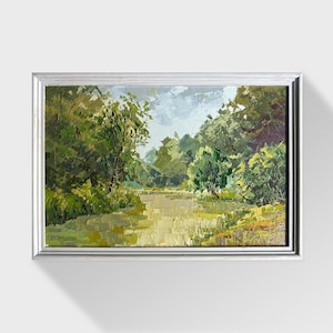 Ukrainische Ölmalerei, Botanischer Garten der Universität Lwiw, Ukrainischer Maler, Ukrainische Landschaft, Original auf Leinwand, Ukrainisches Dekor