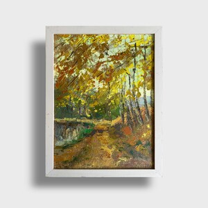 Ukrainische Ölmalerei, Herbst Botanischer Garten in der Universität Lwiw, Ukrainischer Maler, Originale Bild auf Leinwand, Ukrainischer Dekor, Gerahmt