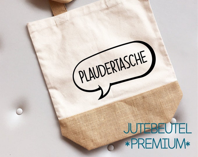 jute bag and backpack "Plaudertasche"