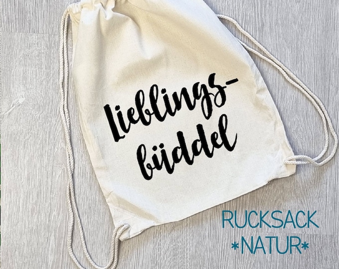 jute bag and backpack "Lieblingsbüddel"