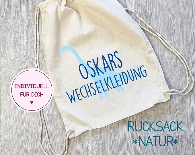 personalized jute bag and backpack "Change of clothes", decor 4