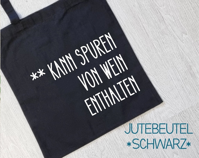 Jute bag and backpack "may contain traces of wine"