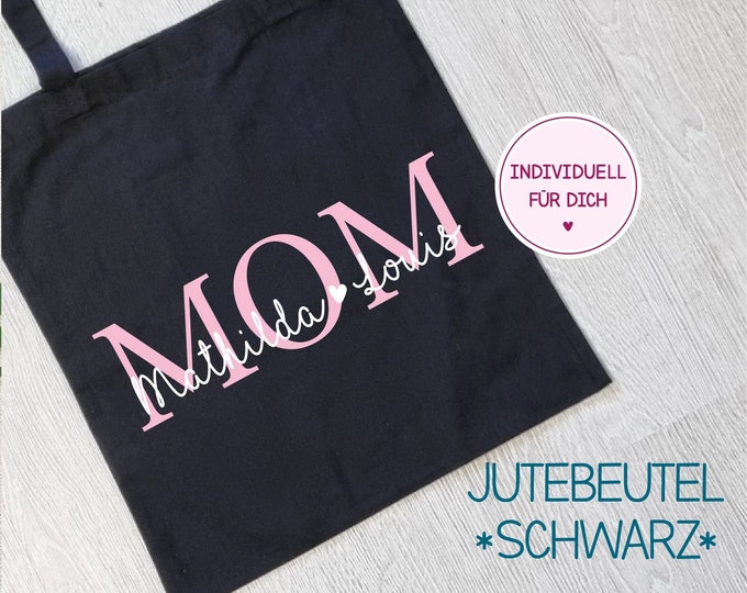 individual jute bag and backpack "MOM", decor 13