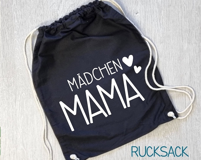 Jute bag and backpack "Girl Mama", decor 4