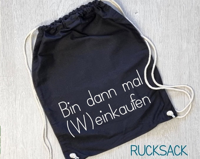 Jute bag and backpack "(W)einkaufen"