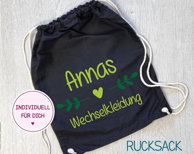 personalized jute bag and backpack "Change of clothes", decor 5