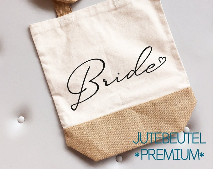 Jute bag and backpack "Bride", decor 2