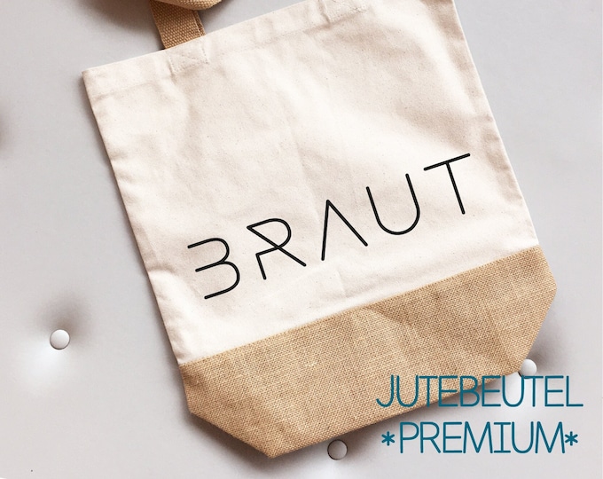 Jute bag and backpack "Bride", decor 1