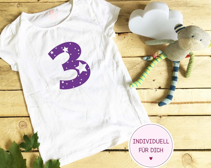 personalized iron-on image "Number with Stars", decor 3