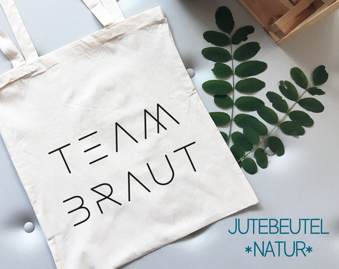 Jute bag and backpack "Team Bride", decor 1