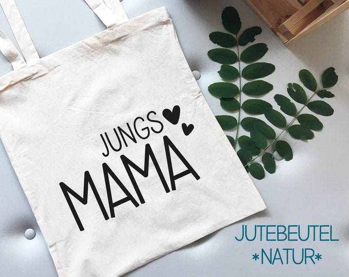 Jute bag and backpack "Boys Mama", decor 5