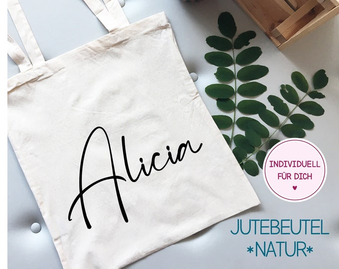 individual jute bag and backpack "Name"