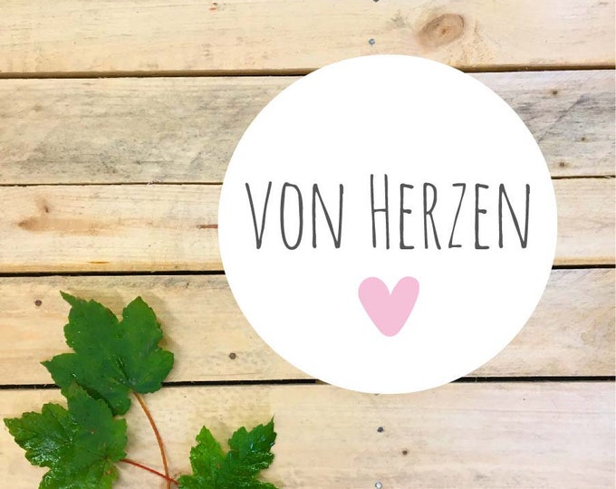 Stickers in a sheet of 10 “from the heart”, decor 1