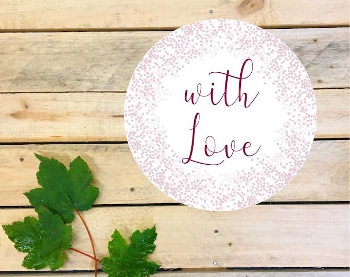 Stickers in a sheet of 10 "with love", decor 3