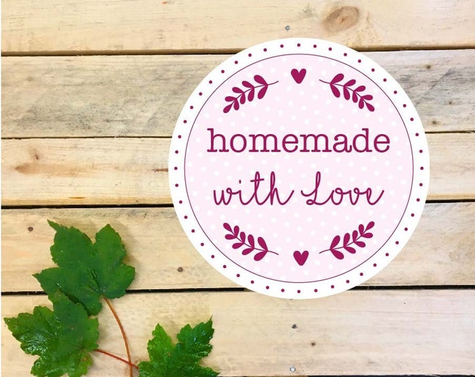 Stickers in a sheet of 10 "homemade with Love", decor 4