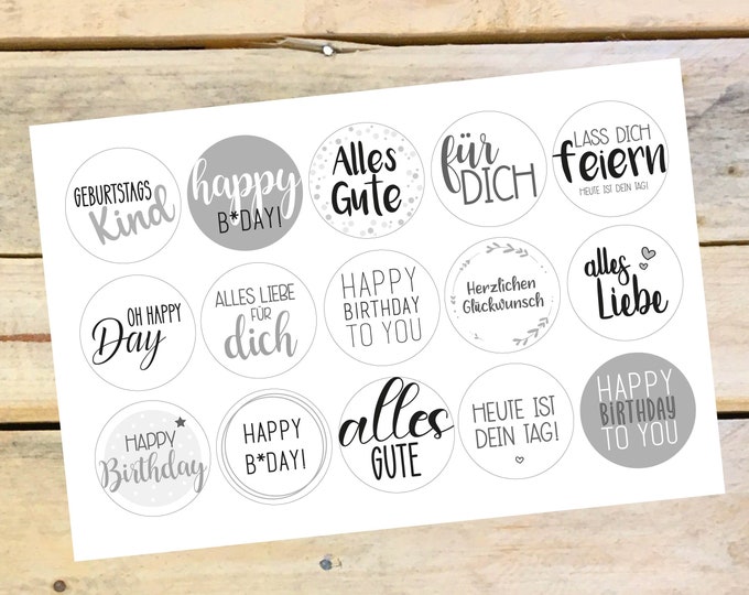 Sticker set (15 pcs) "Birthday", decor 1
