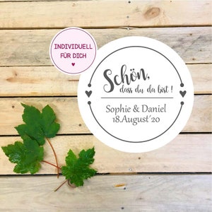 adesivi personalizzati per matrimonio (10 pz) "bello che tu sia qui", decoro 10