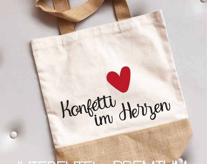 Jutebeutel, Konfetti im Herzen