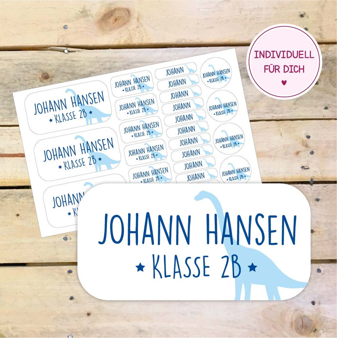 Personalized Sticker Set Dinosaur, Staple Stickers and Pen Stickers