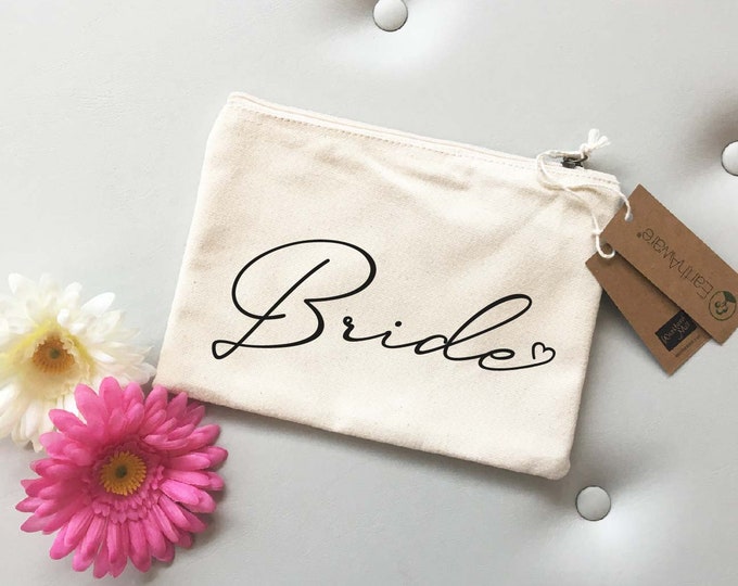 small bag made of organic cotton "Bride", decor 2