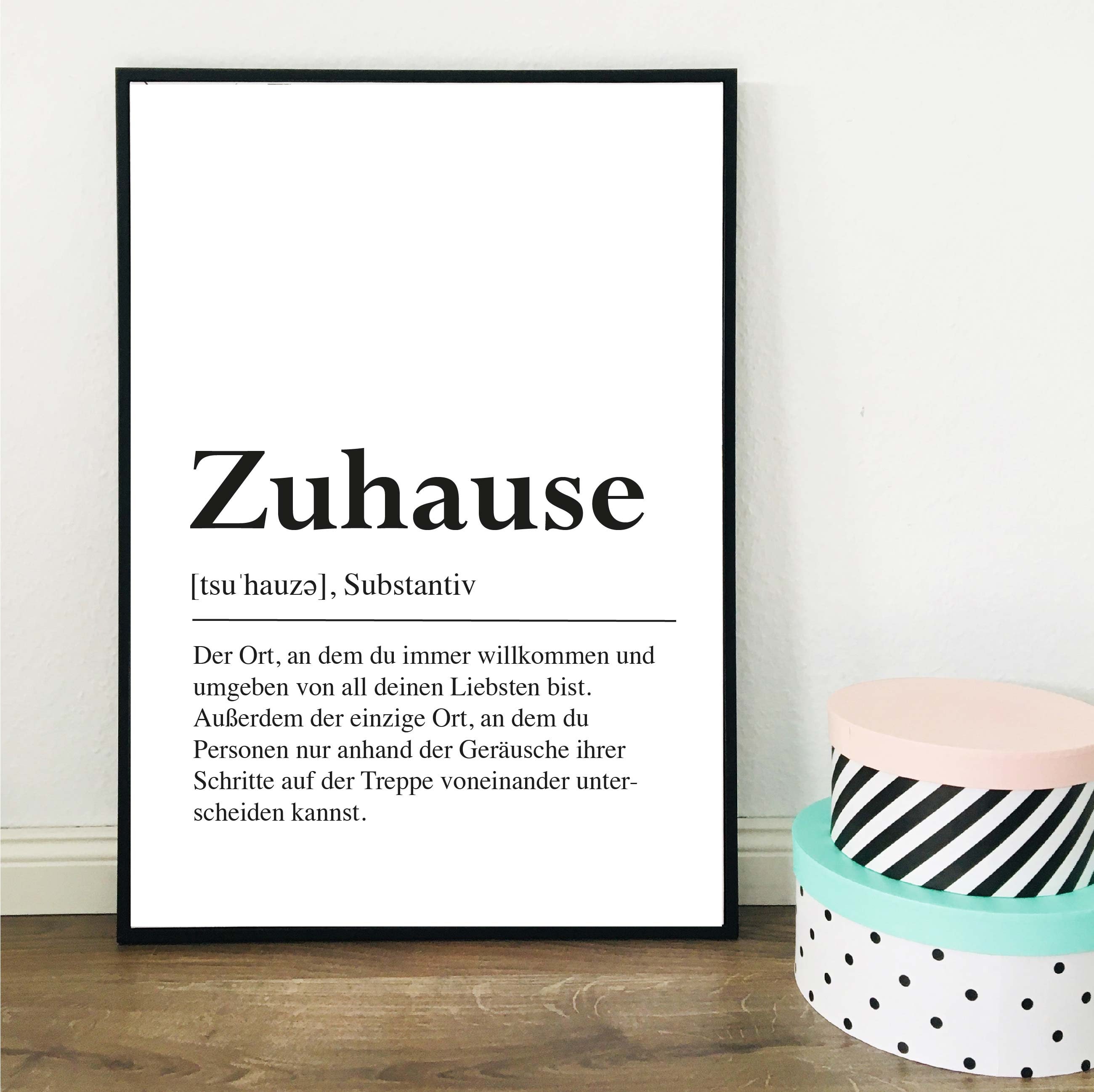 Poster schwarz weiß Wörterbucheintrag Zuhause Definition | Etsy