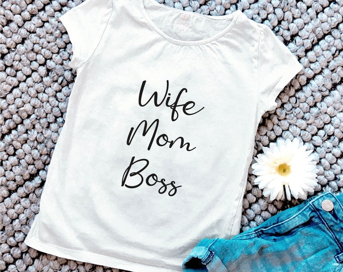 Iron-on patch "Mom Wife Boss", several sizes and colors to choose from, decor 11