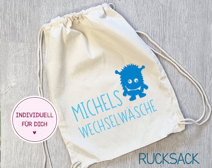 personalized jute bag and backpack "Change of Clothes", decor 7