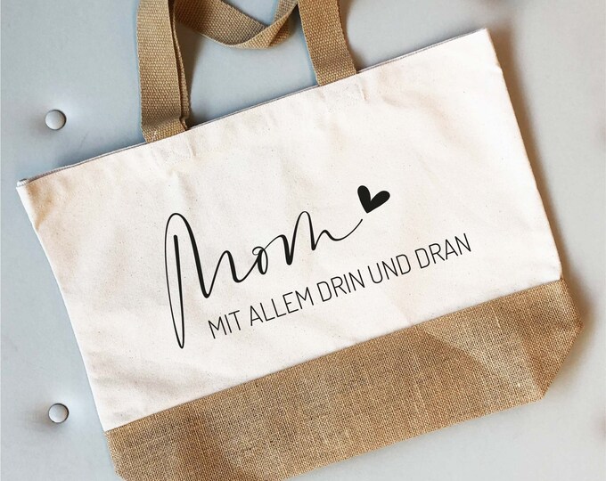 Family Bag, extra large jute bag "Mama", decor 1