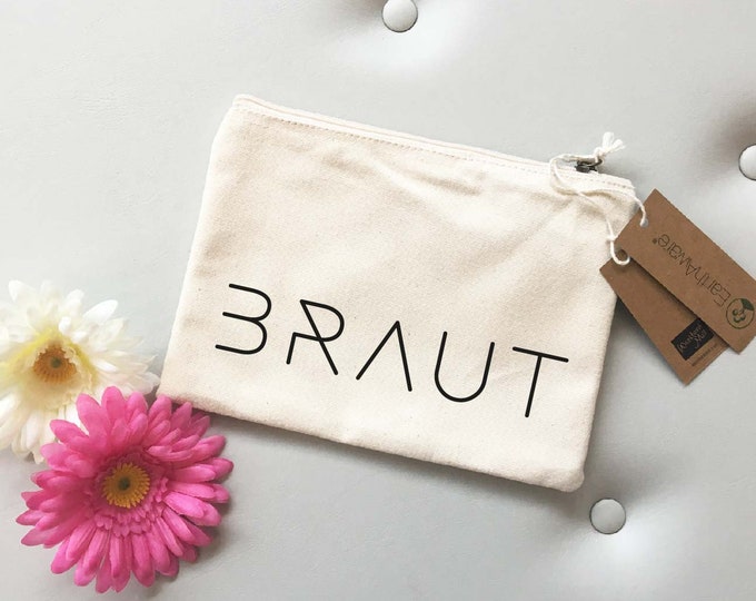 small bag made of organic cotton "Bride", decor 1