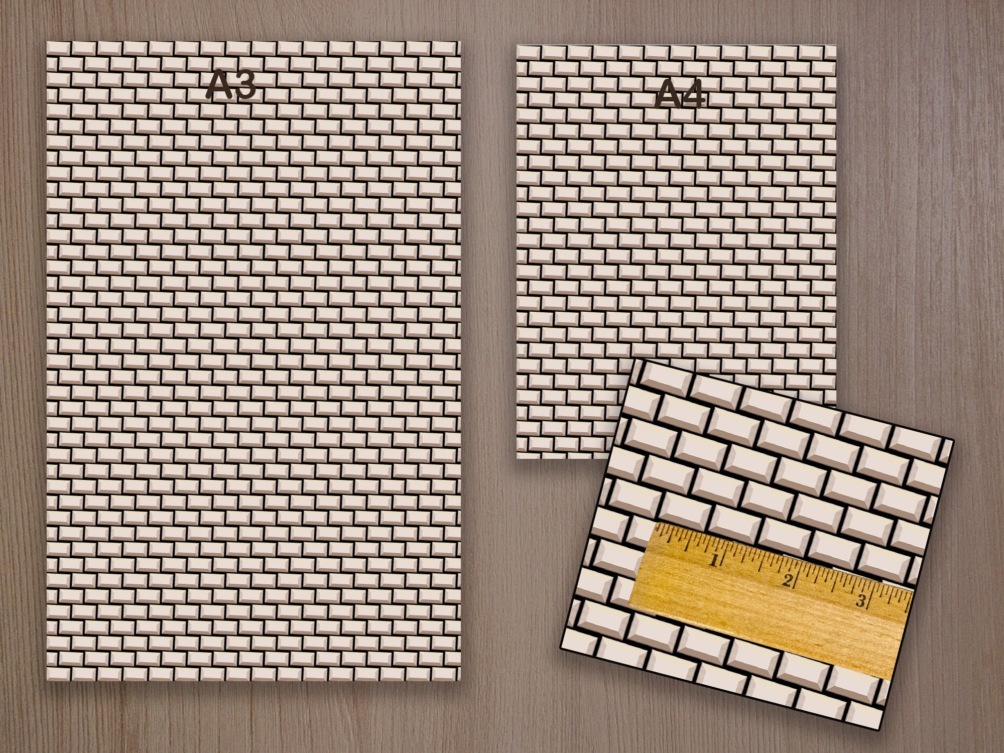 Digital dollhouse brick wallpaper miniature diorama roombox Etsy