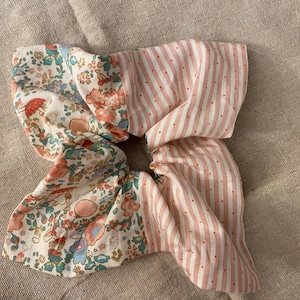 Patch work Square Scrunchies, rose, flower, strip