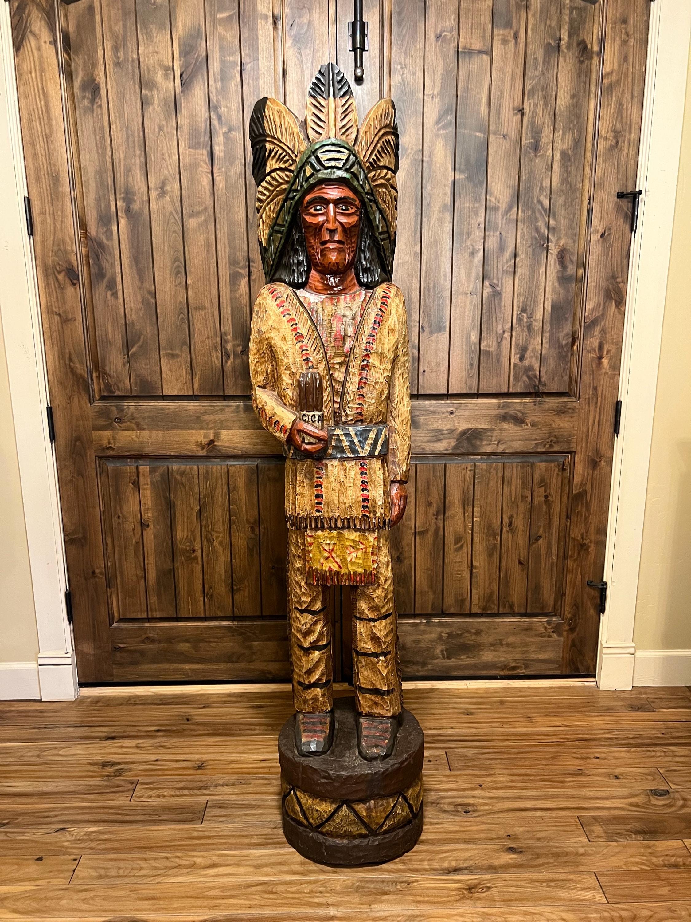 フランク・ギャラガー作ヴィンテージ 120cmシガーストア・インディアン手作り像 フランク・ギャラガー作ヴィンテージ 120cmシガーストア