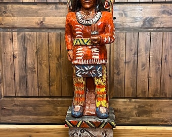 Cigar Store Indian Chief 6 Ft Wood Carving by Frank Gallagher