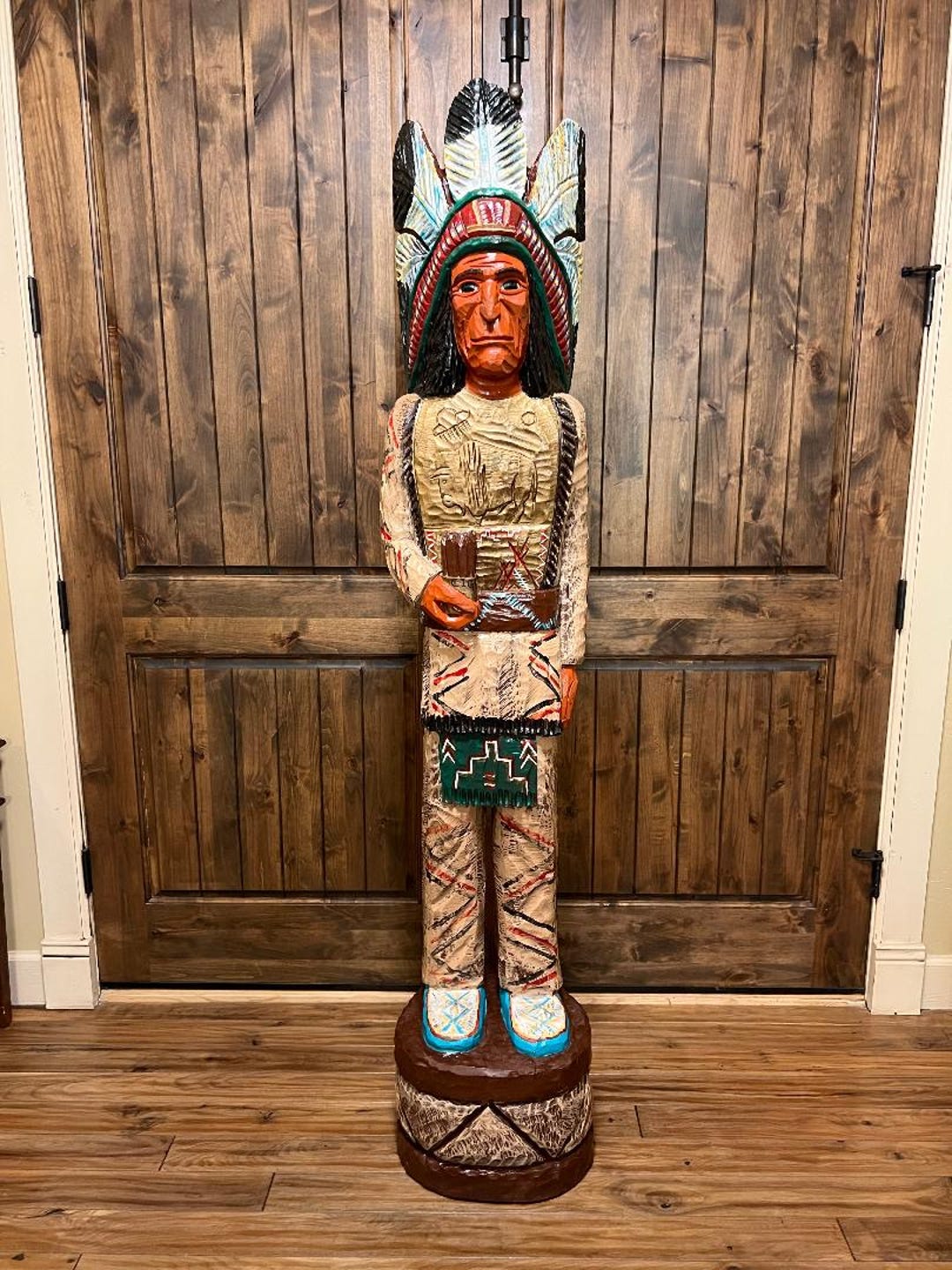 Cigar Store Indian Chief 6 Ft Wood Carving by Frank Gallagher