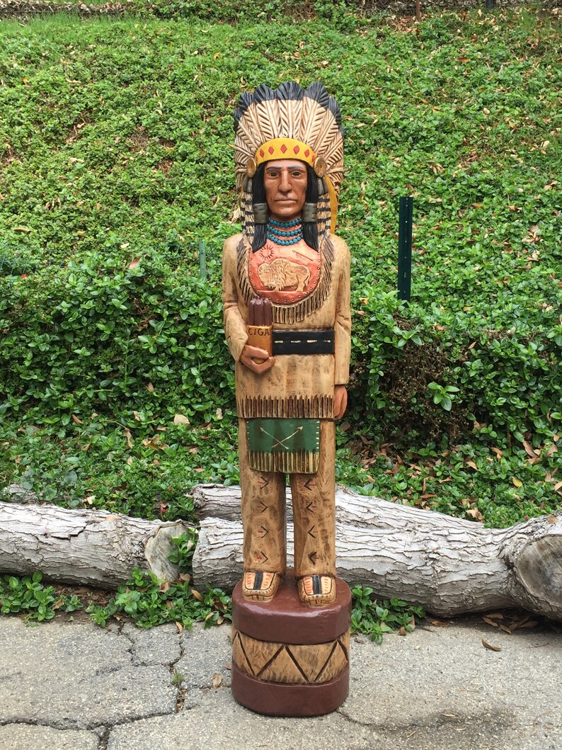 John Gallagher 5 Foot Carved Wooden Cigar Store Indian Statue - Etsy