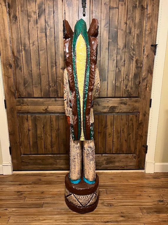 Cigar Store Indian Chief 6 Ft Wood Carving by Frank Gallagher