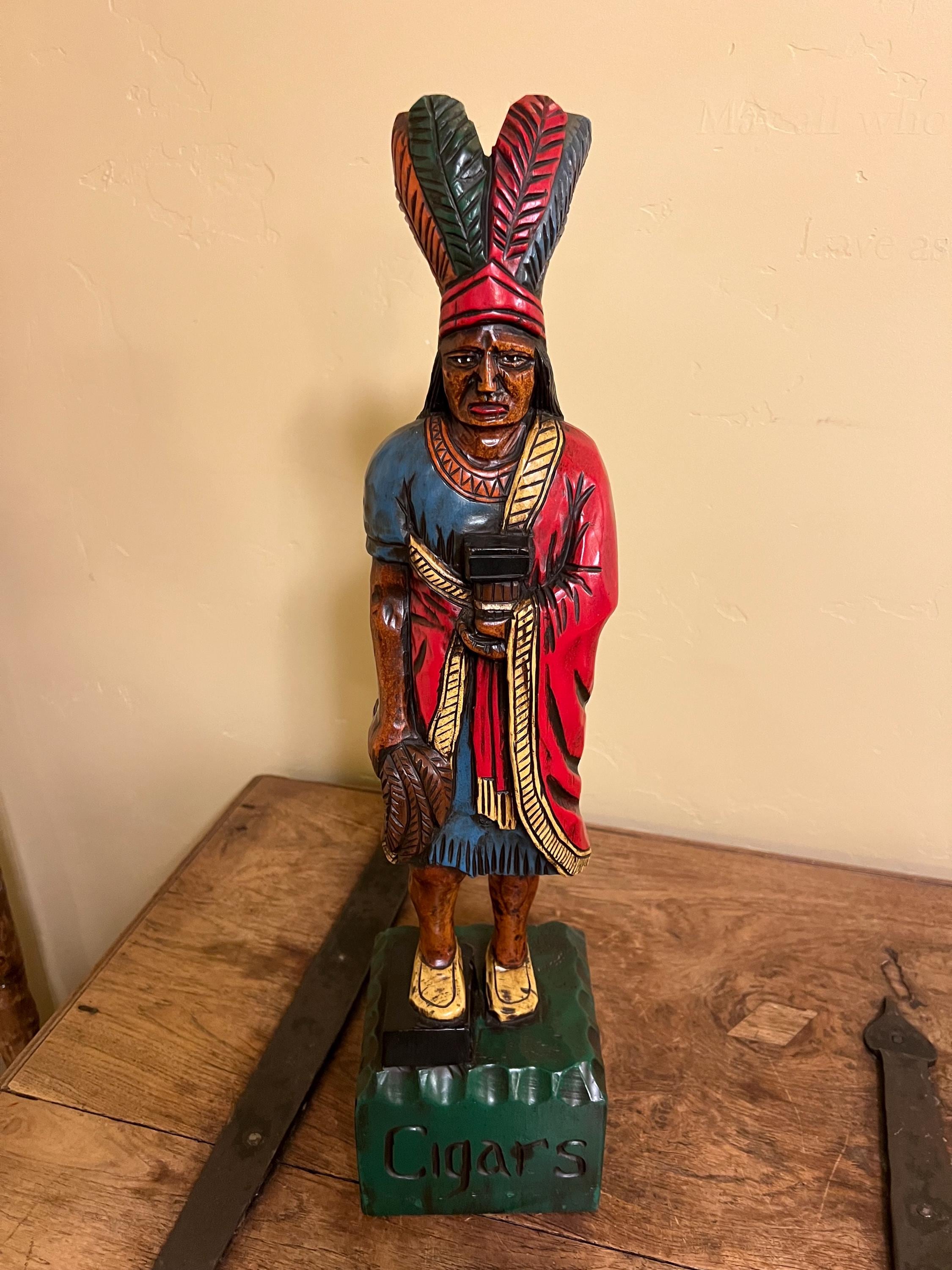 Vintage 2 Ft Cigar Store Indian Carving by Ed Boggis - Etsy