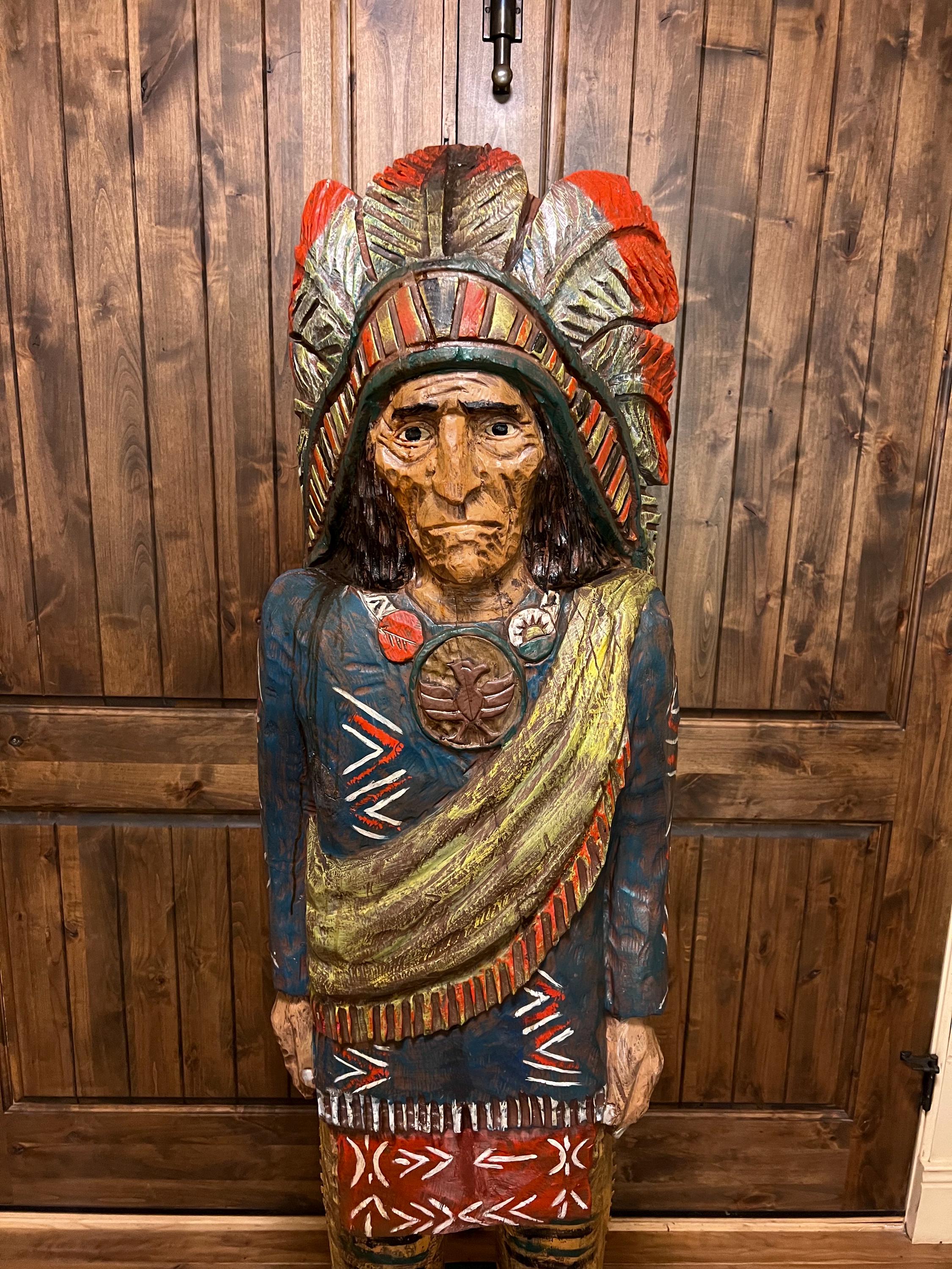 フランク・ギャラガー作ヴィンテージ 120cmシガーストア・インディアン手作り像 Vintagecigarindians - Etsy