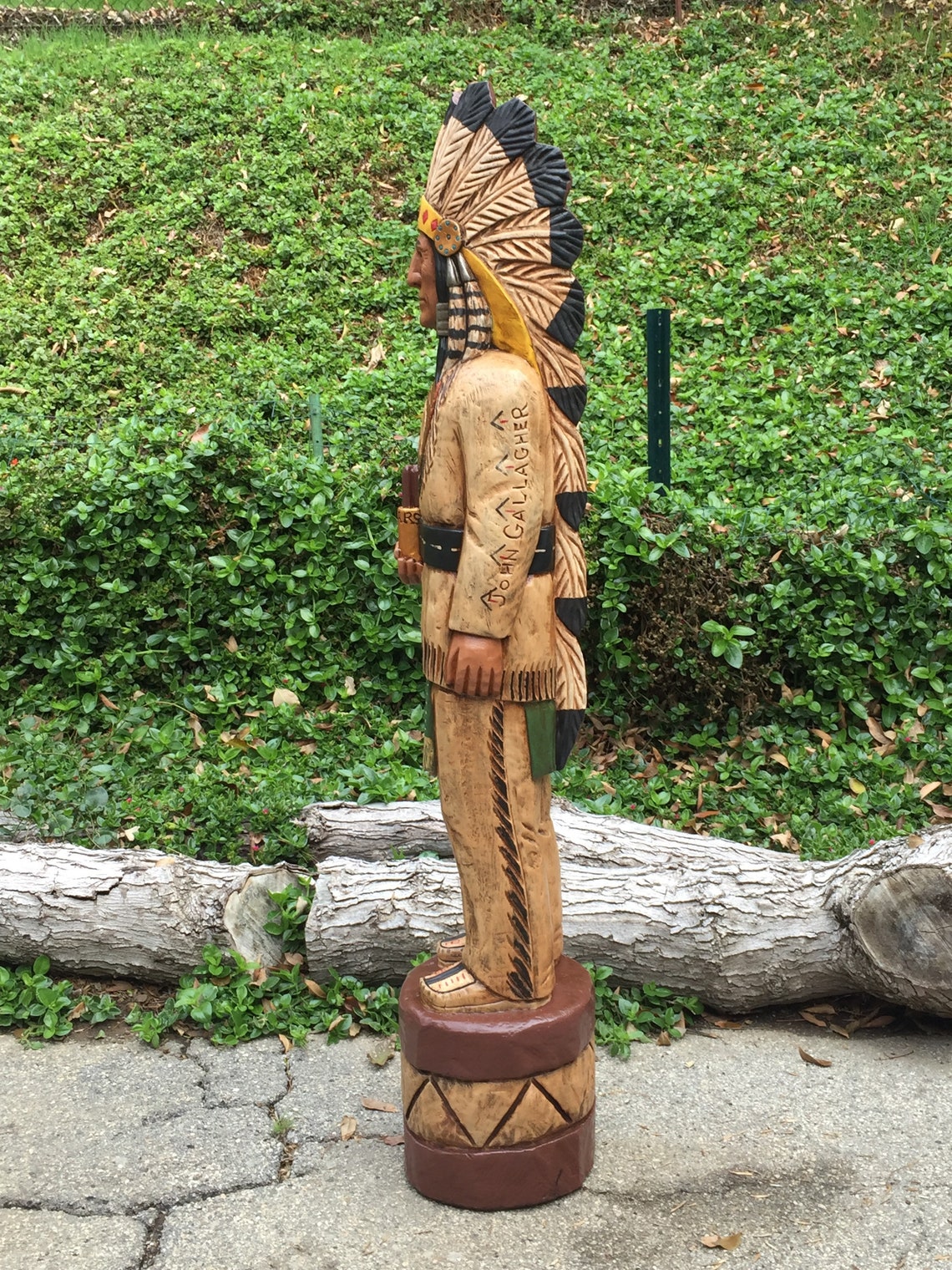 John Gallagher 5 foot Carved Wooden Cigar Store Indian Statue | Etsy