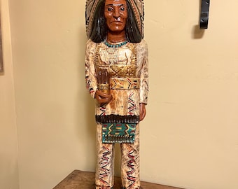フランク・ギャラガー作ヴィンテージ 120cmシガーストア・インディアン像 Vintagecigarindians - Etsy