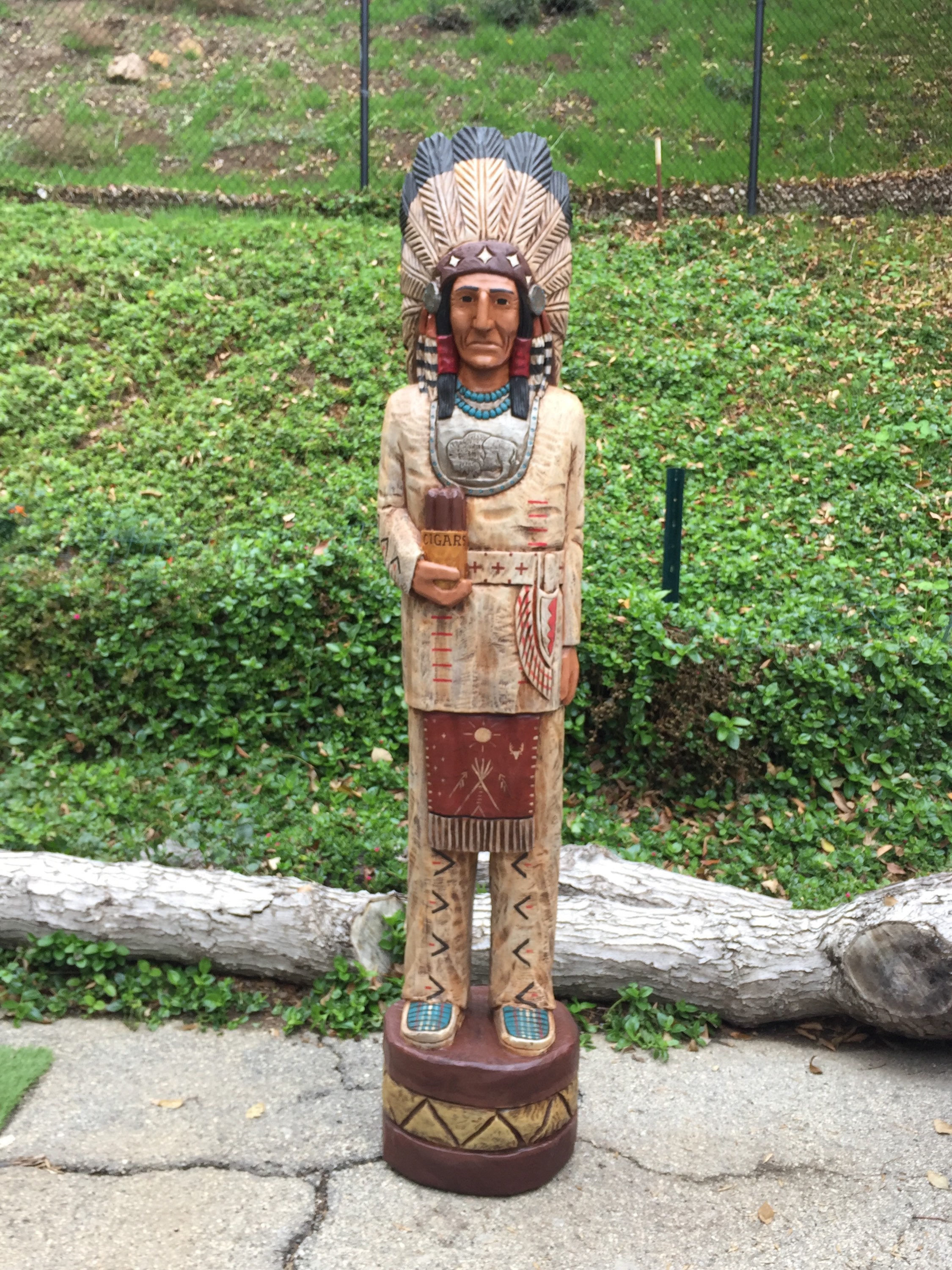 John Gallagher 6 Foot Carved Wooden Cigar Store Indian Statue Etsy Canada