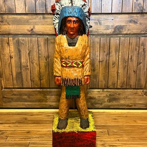 Cigar Store Indian Chief 6 Ft Wood Carving by Frank Gallagher
