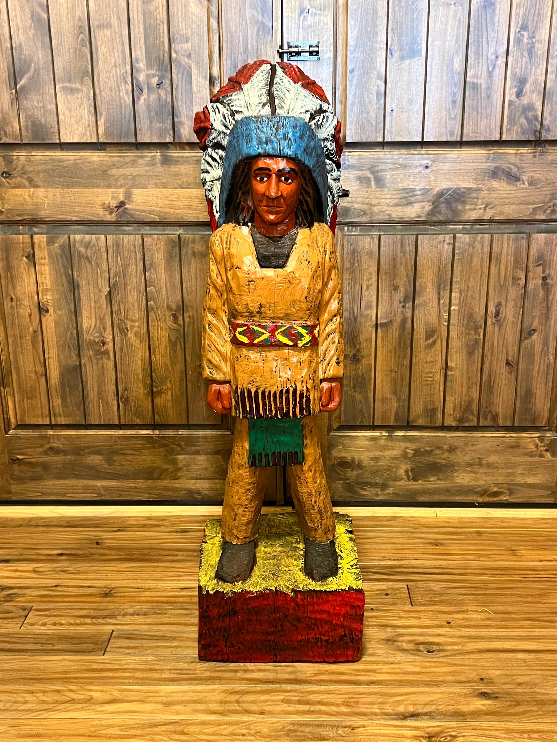 フランク・ギャラガー作ヴィンテージ 120cmシガーストア・インディアン手作り像 Vintagecigarindians - Etsy