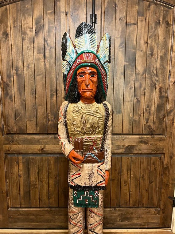 Cigar Store Indian Chief 6 Ft Wood Carving by Frank Gallagher