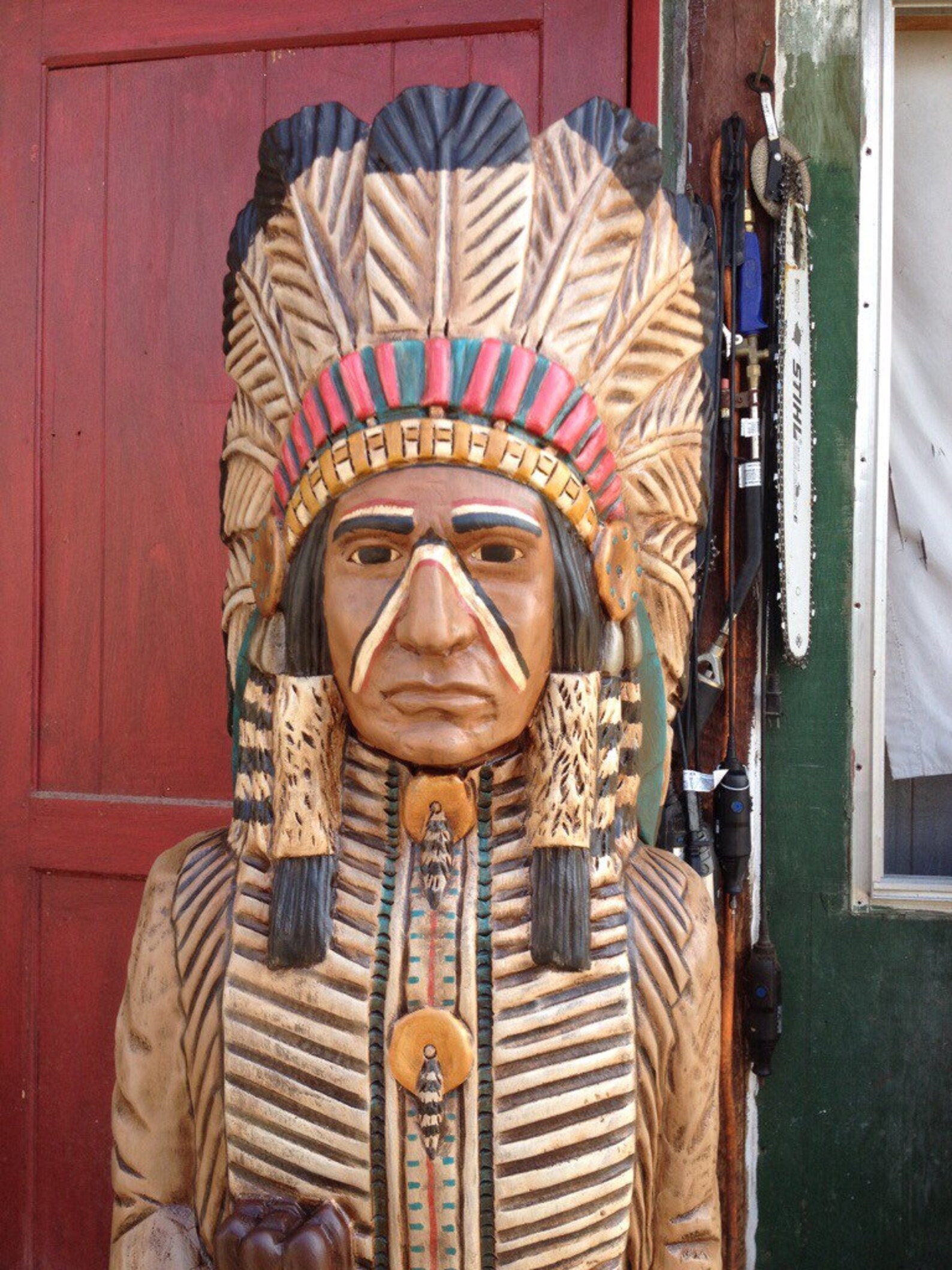 John Gallagher 5 foot Carved Wooden Cigar Store Indian Statue Etsy