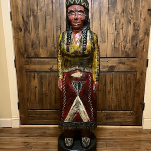 フランク・ギャラガー作ヴィンテージ 120cmシガーストア・インディアン手作り像 フランク・ギャラガー作ヴィンテージ 120cmシガーストア・インディアン像