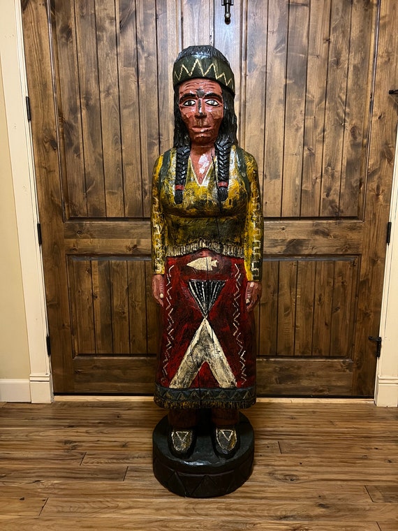 Cigar Store Indian Vintage Ralph Gallagher Corn Maiden Wood